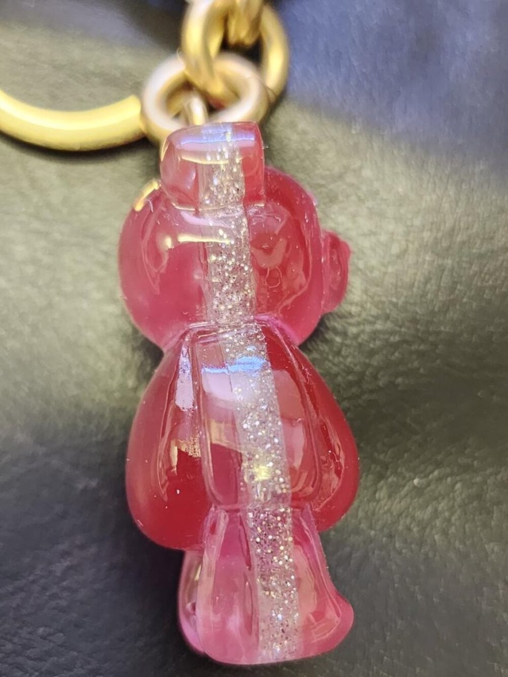 Coach Pink Glitter Resin Bear Handbag Charm / Keychain - Picture 5 of 7